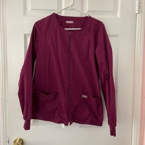 Burgundy scrub jacket
